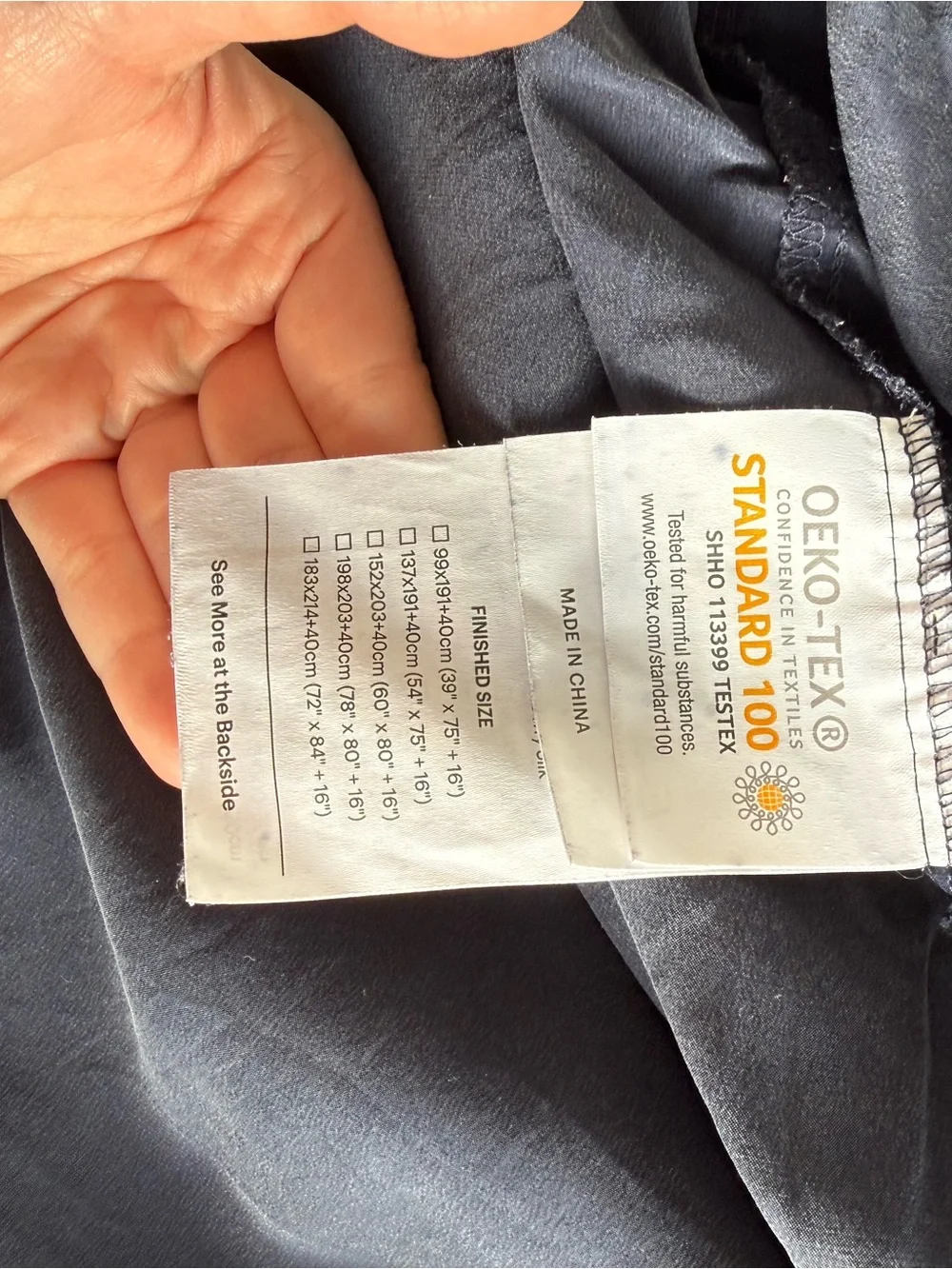 Lily Silk 22MM Dark Blue Cal King Silk Flat Sheet and Fitted Sheet